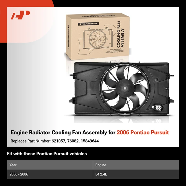 Engine Radiator Cooling Fan Assembly for 2006 Pontiac Pursuit