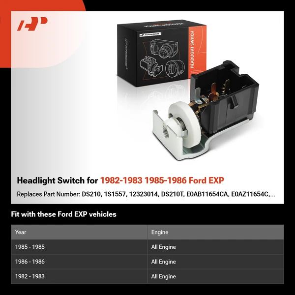 Headlight Switch for 1982-1983 1985-1986 Ford EXP