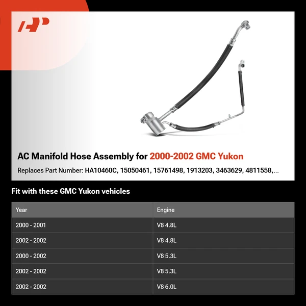 AC Manifold Hose Assembly for 2000-2002 GMC Yukon