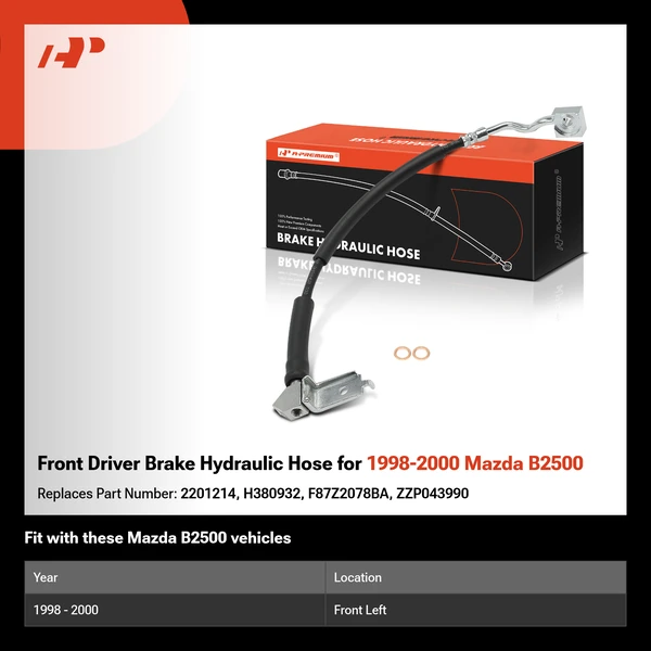 Front Driver Brake Hydraulic Hose for 1998-2000 Mazda B2500