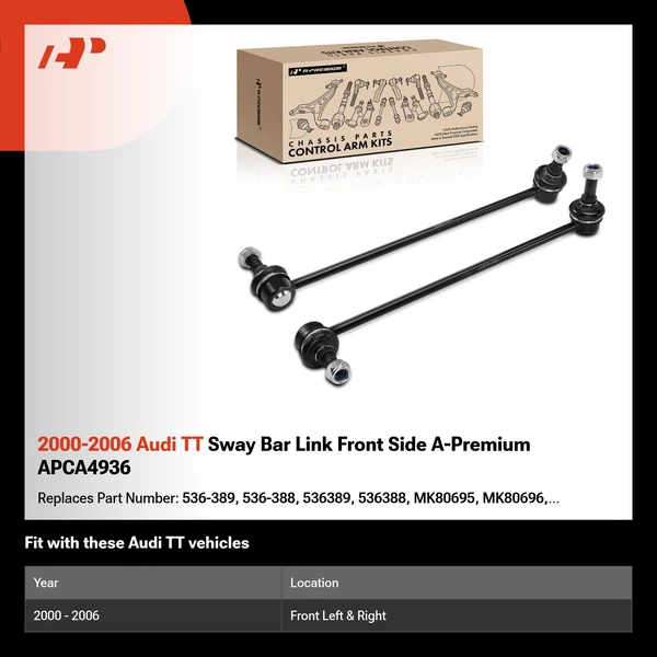 2000-2006 Audi TT Sway Bar Link Front Side A-Premium APCA4936