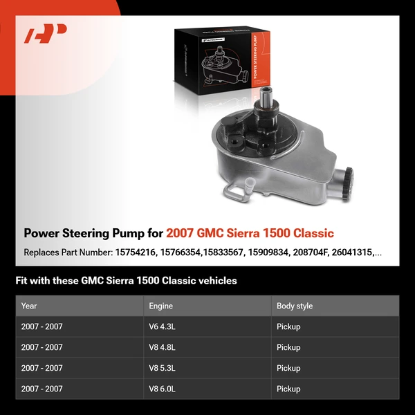 Power Steering Pump for 2007 GMC Sierra 1500 Classic