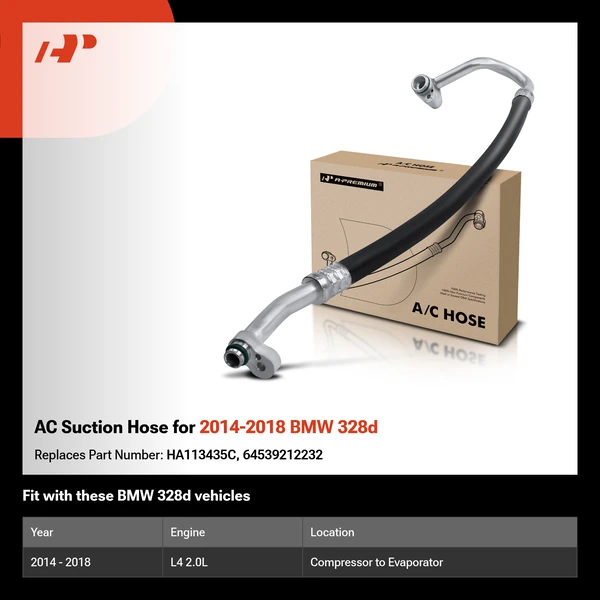AC Suction Hose for 2014-2018 BMW 328d