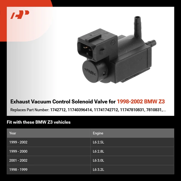 Exhaust Vacuum Control Solenoid Valve for 1998-2002 BMW Z3