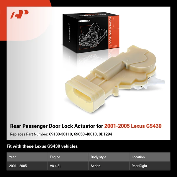 Rear Passenger Door Lock Actuator for 2001-2005 Lexus GS430