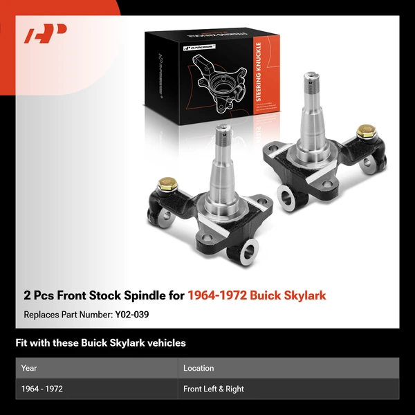 2 Pcs Front Stock Spindle for 1964-1972 Buick Skylark