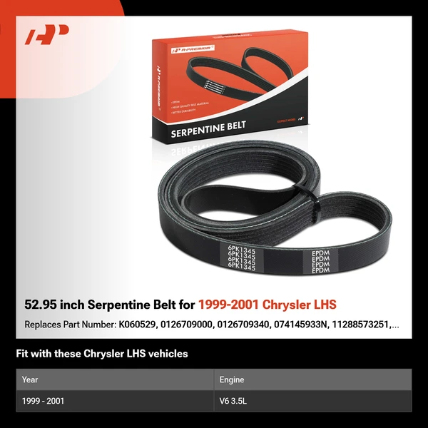 52.95 inch Serpentine Belt for 1999-2001 Chrysler LHS