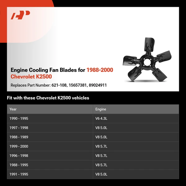 Engine Cooling Fan Blades for 1988-2000 Chevrolet K2500