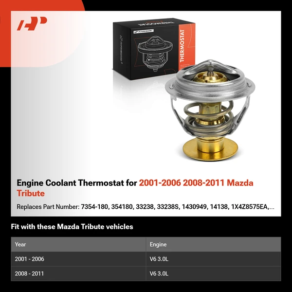 Engine Coolant Thermostat for 2001-2006 2008-2011 Mazda Tribute