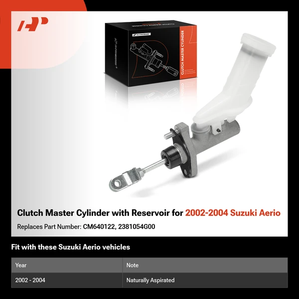 Clutch Master Cylinder with Reservoir for 2002-2004 Suzuki Aerio