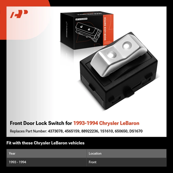 Front Door Lock Switch for 1993-1994 Chrysler LeBaron
