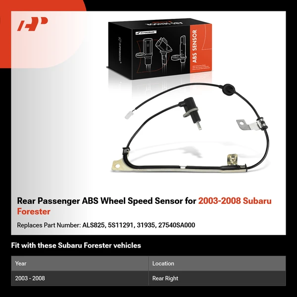 Rear Passenger ABS Wheel Speed Sensor for 2003-2008 Subaru Forester