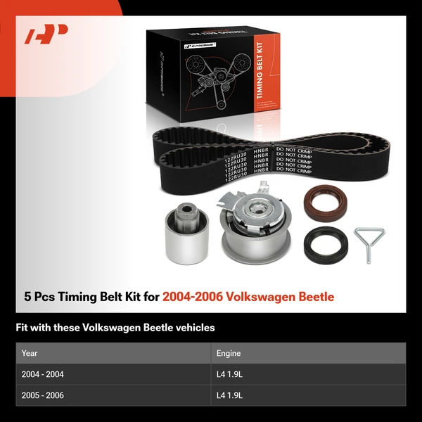 5 Pcs Timing Belt Kit for 2004-2006 Volkswagen Beetle