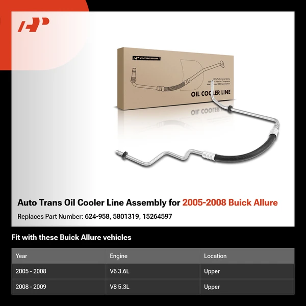 Auto Trans Oil Cooler Line Assembly for 2005-2008 Buick Allure