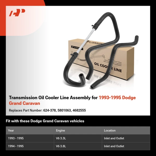 Transmission Oil Cooler Line Assembly for 1993-1995 Dodge Grand Caravan