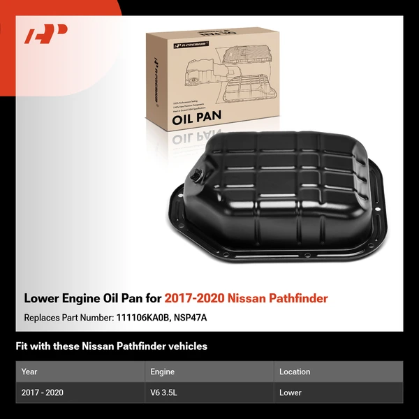 Lower Engine Oil Pan for 2017-2020 Nissan Pathfinder