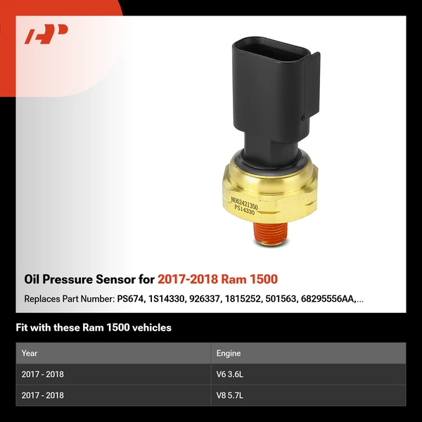 Oil Pressure Sensor for 2017-2018 Ram 1500