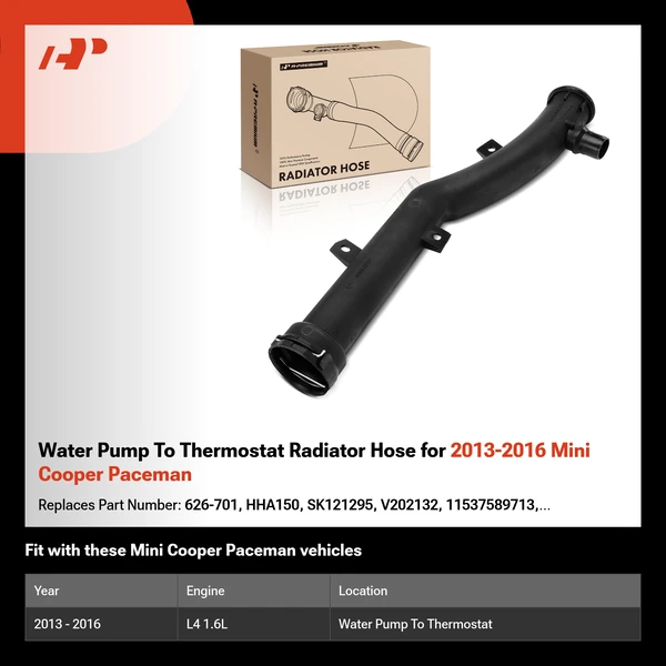 Water Pump To Thermostat Radiator Hose for 2013-2016 Mini Cooper Paceman