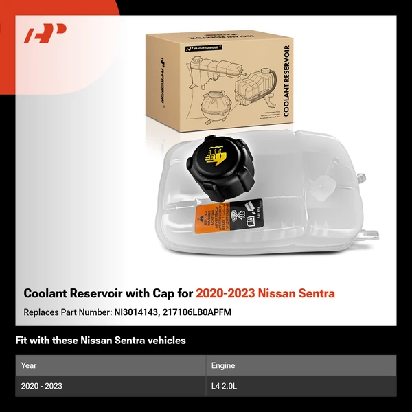 Coolant Reservoir with Cap for 2020-2023 Nissan Sentra