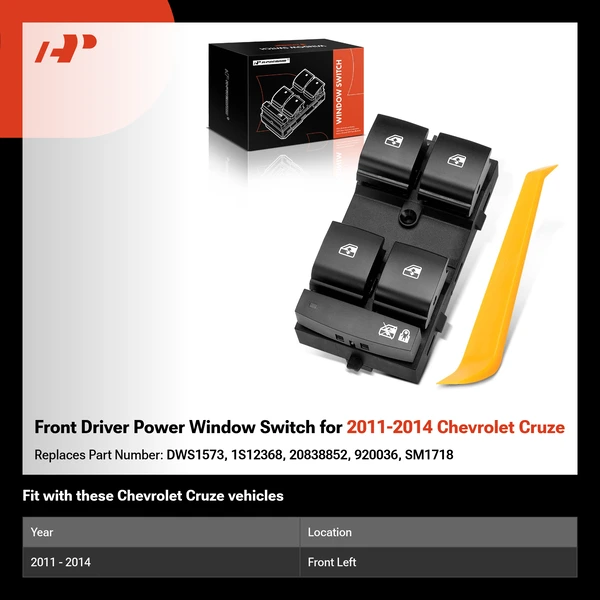 Front Driver Power Window Switch for 2011-2014 Chevrolet Cruze