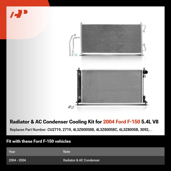 Radiator & AC Condenser Cooling Kit for 2004 Ford F-150 5.4L V8
