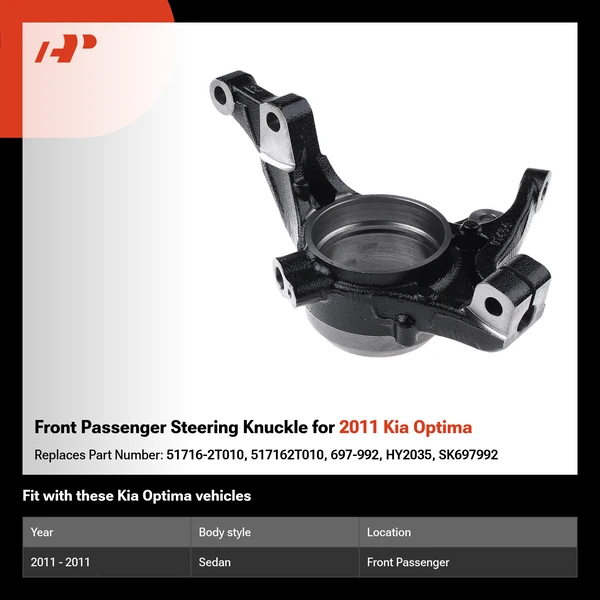Front Passenger Steering Knuckle for 2011 Kia Optima
