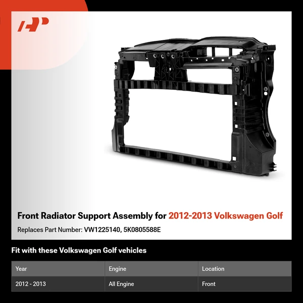 Front Radiator Support Assembly for 2012-2013 Volkswagen Golf
