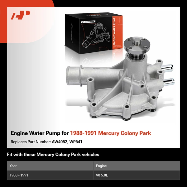 Engine Water Pump for 1988-1991 Mercury Colony Park