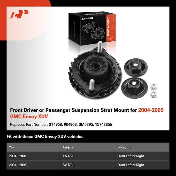 Front Driver or Passenger Suspension Strut Mount for 2004-2005 GMC Envoy XUV