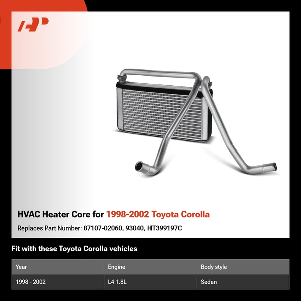 HVAC Heater Core for 1998-2002 Toyota Corolla