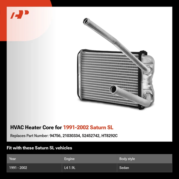 HVAC Heater Core for 1991-2002 Saturn SL