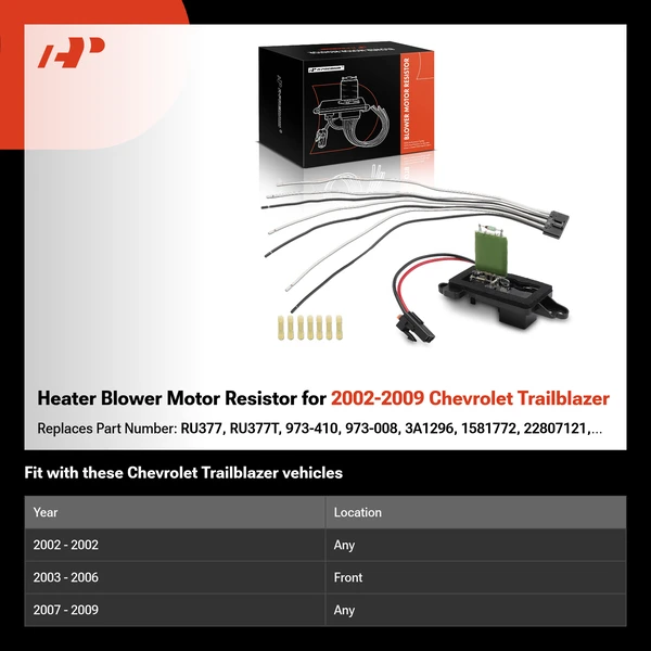 Heater Blower Motor Resistor for 2002-2009 Chevrolet Trailblazer