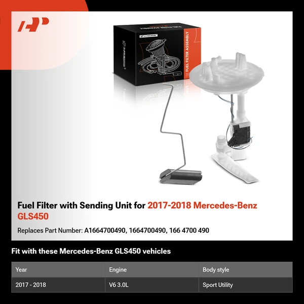 Fuel Filter with Sending Unit for 2017-2018 Mercedes-Benz GLS450