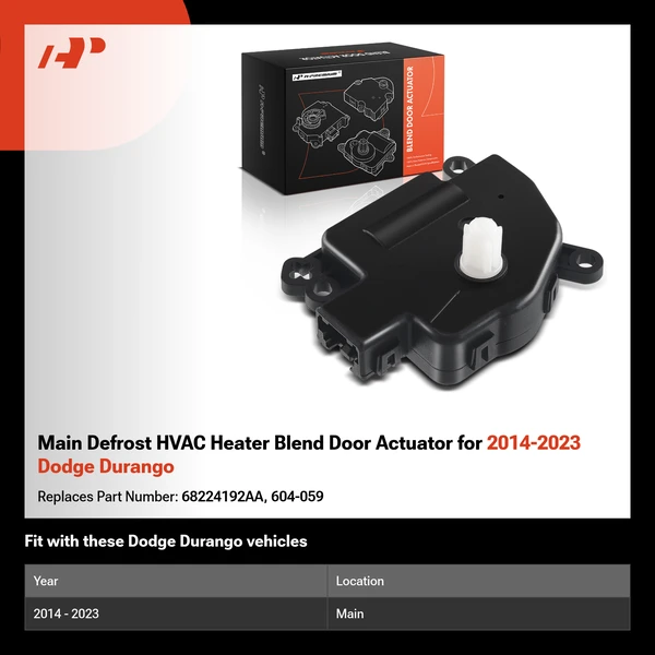 Main Defrost HVAC Heater Blend Door Actuator for 2014-2023 Dodge Durango