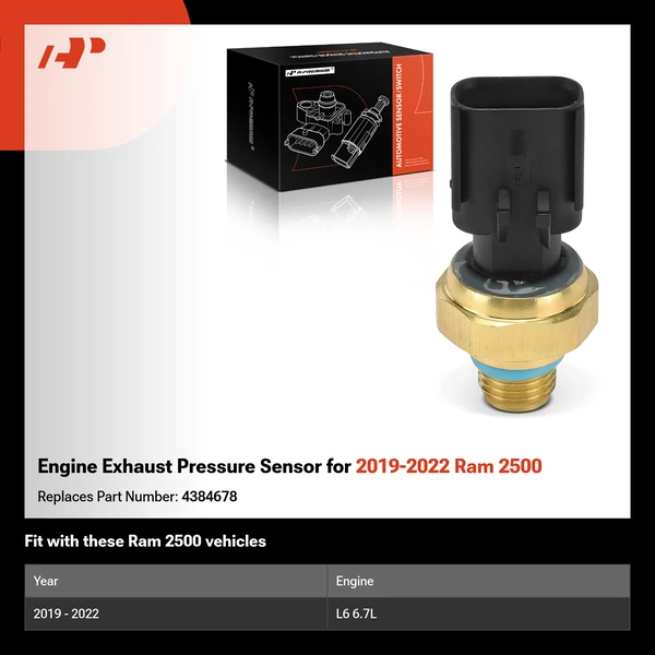 Engine Exhaust Pressure Sensor for 2019-2022 Ram 2500