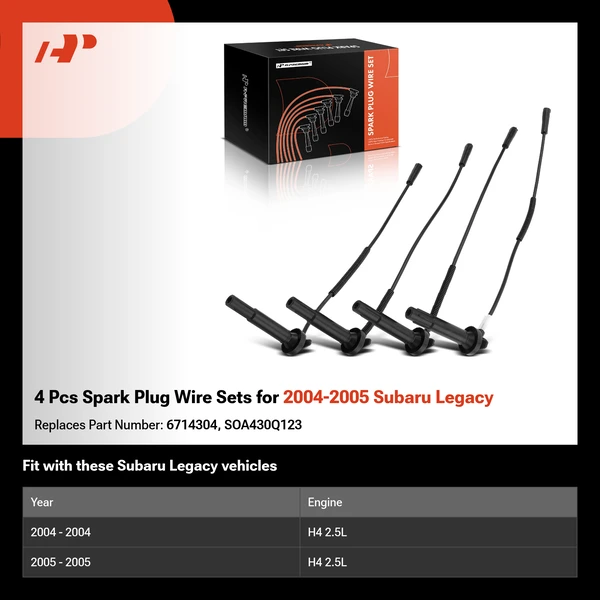 4 Pcs Spark Plug Wire Sets for 2004-2005 Subaru Legacy