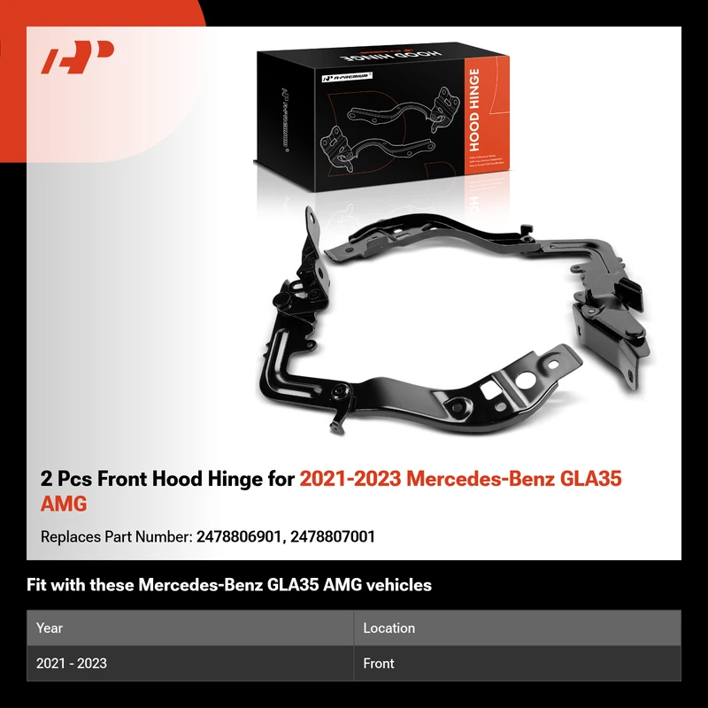 2 Pcs Front Hood Hinge for 2021-2023 Mercedes-Benz GLA35 AMG
