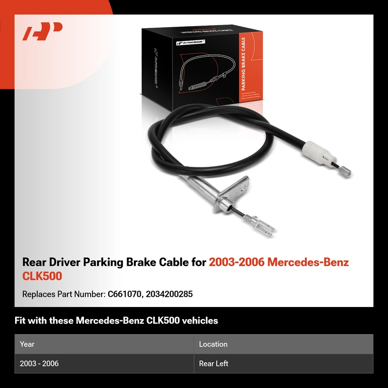 Rear Driver Parking Brake Cable for 2003-2006 Mercedes-Benz CLK500