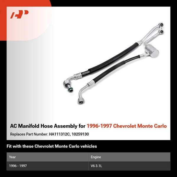 AC Manifold Hose Assembly for 1996-1997 Chevrolet Monte Carlo