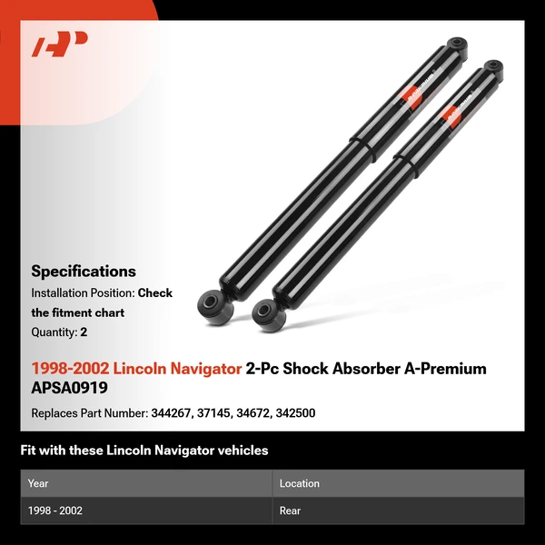 1998-2002 Lincoln Navigator 2-Pc Shock Absorber A-Premium APSA0919