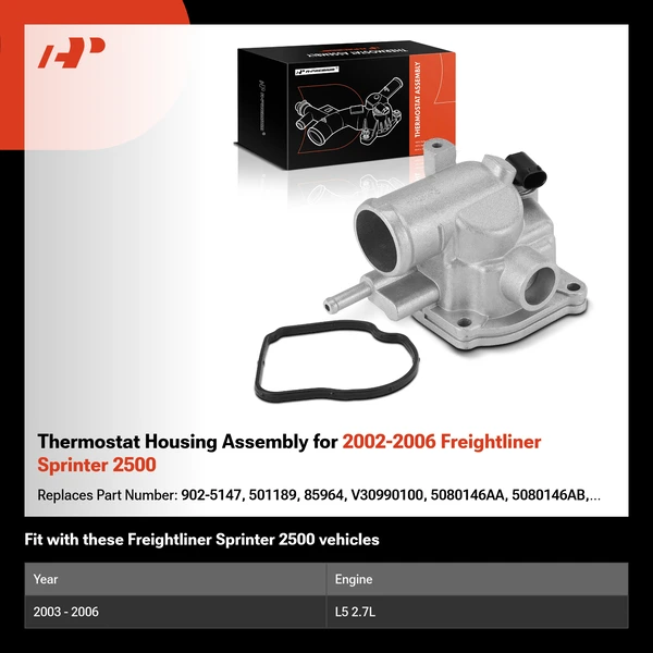 Thermostat Housing Assembly for 2002-2006 Freightliner Sprinter 2500