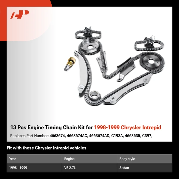 13 Pcs Engine Timing Chain Kit for 1998-1999 Chrysler Intrepid