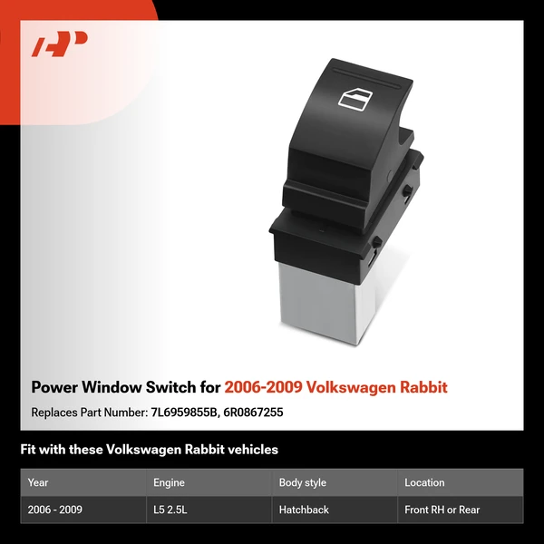 Power Window Switch for 2006-2009 Volkswagen Rabbit