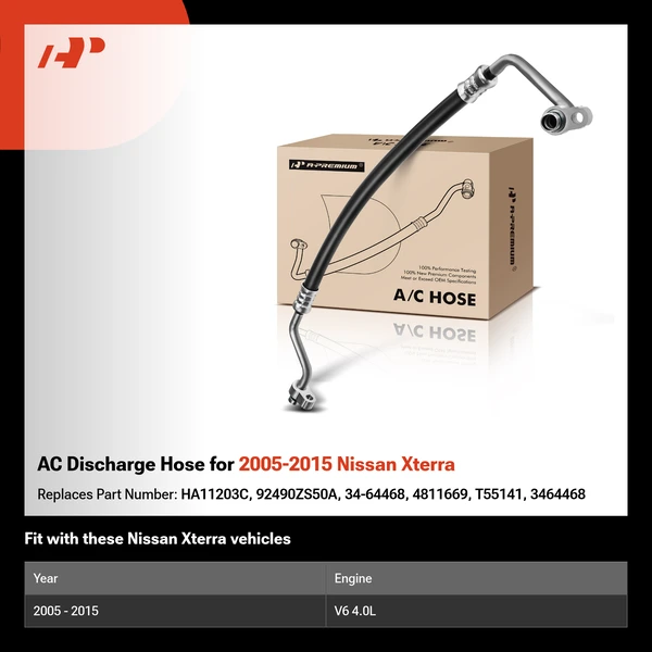 AC Discharge Hose for 2005-2015 Nissan Xterra
