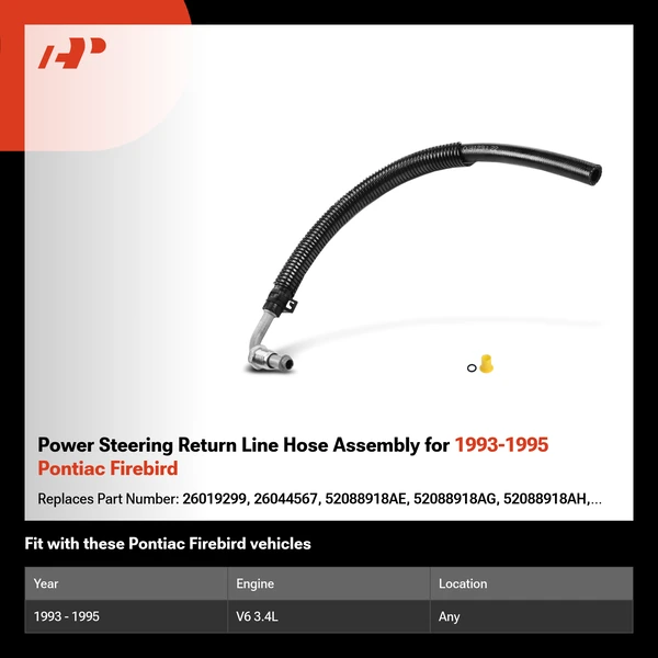Power Steering Return Line Hose Assembly for 1993-1995 Pontiac Firebird