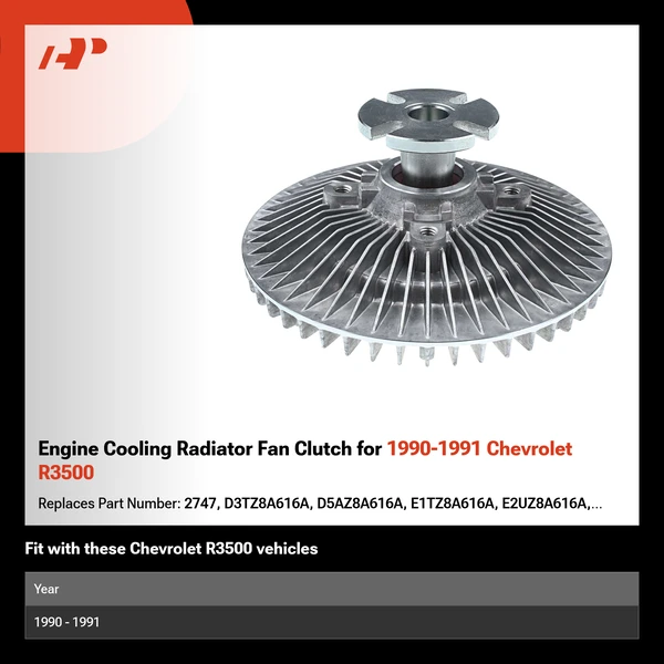 Engine Cooling Radiator Fan Clutch for 1990-1991 Chevrolet R3500