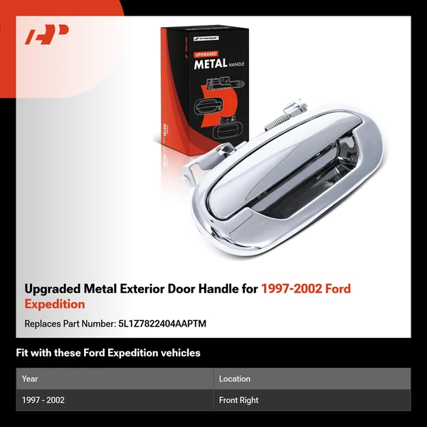 Upgraded Metal Exterior Door Handle for 1997-2002 Ford Expedition