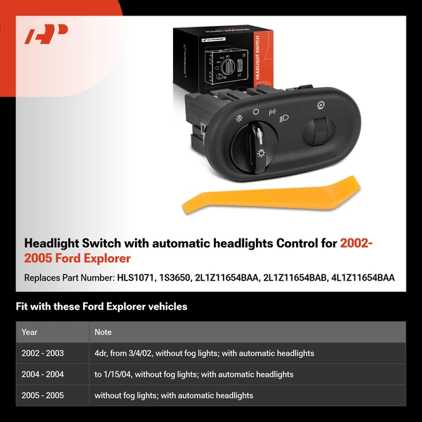 Headlight Switch with automatic headlights Control for 2002-2005 Ford Explorer