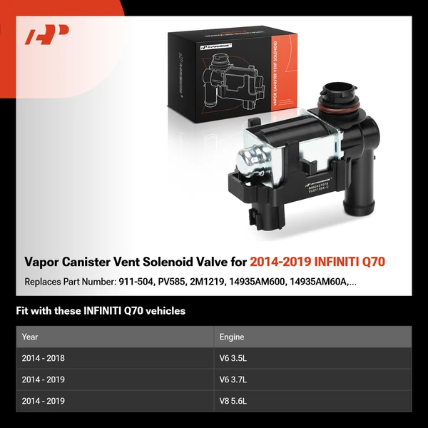 Vapor Canister Vent Solenoid Valve for 2014-2019 INFINITI Q70