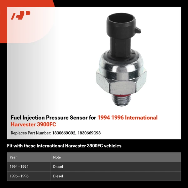 Fuel Injection Pressure Sensor for 1994 1996 International Harvester 3900FC